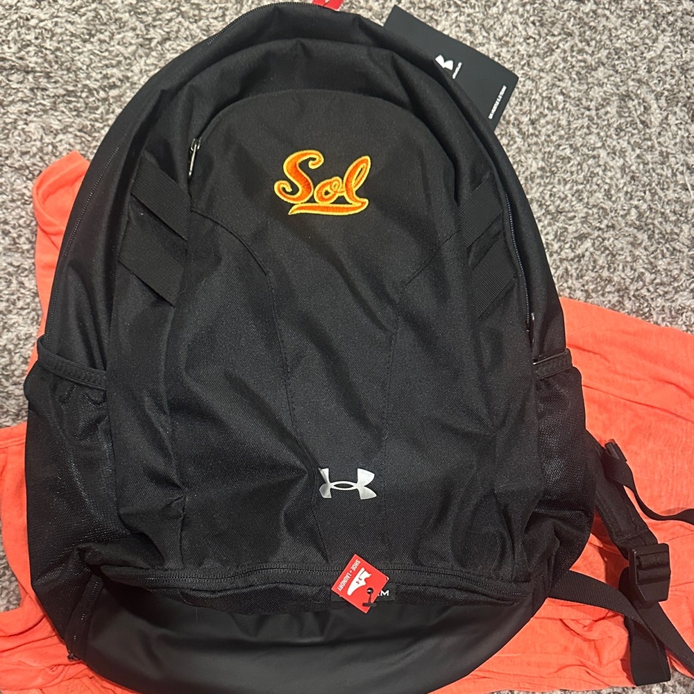 Under Armour Black Backpack with Orange Logo